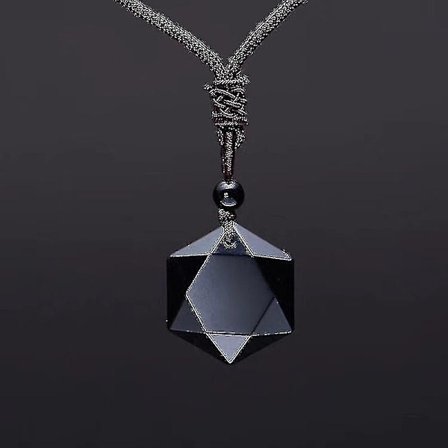 Sort Obsidian Seks Stjernet Lykke Amulet Kærlighed Naturlig Sten Vedhæng Halskæde Damer Mænd Kærlighed Krystal Vedhæng Smykker