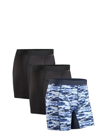 Men's Sports Trunks 3-Pack Boksershorts Blå Danish Endurance*Betinget Tilbud