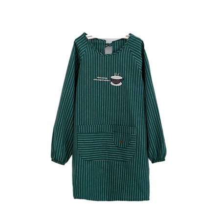 Langærmet Forklæde Hudvenligt Med Lommer Polyester Bomuld Dame Arbejdsforklæder Til Madlavning