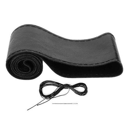 Læder Ratdæksel Nåle Tråd Sæt DIY Sidelinje Håndsyning Bil Interiør Dekoration Sort