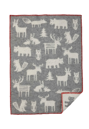 Klippan Lammullsfilt Forest 65x90 cm Grå Bädda Unisex 65 x 90
