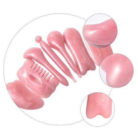 Komplett Ansiktsmassage Set 7 Delar Guasha Set Skrapverktyg för Guasha Massage av Kroppen för Muskelavslappning