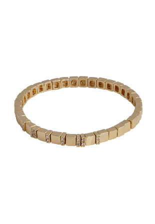 SNÖ of Sweden Brick Small Elastic Crystal Brace Armband Dam Guld ONESIZE