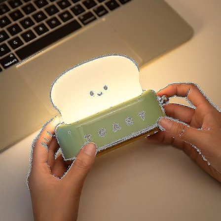 1 stk. Kreativ Toast Natlampe, LED Brødrister Natlampe, USB Opladning, Dæmpbart Soveværelse