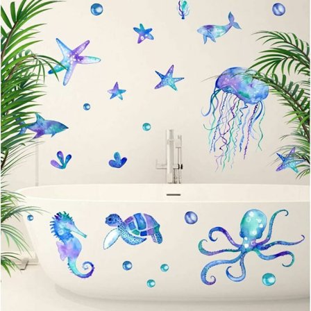 Glow in the Dark Star Ceiling Luminous Wall Sticker Kids Sea Animal Fish Wall Sticker