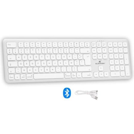 Bluetooth trådlöst tangentbord - BLUESTORK - MAC - Full storlek - Mac kompatibel - Vit