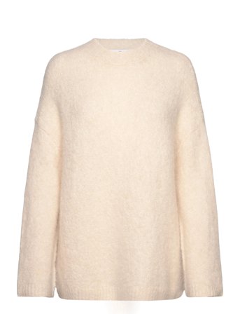 Slfgabella Ls Knit O-Neck Camp Cream Selected