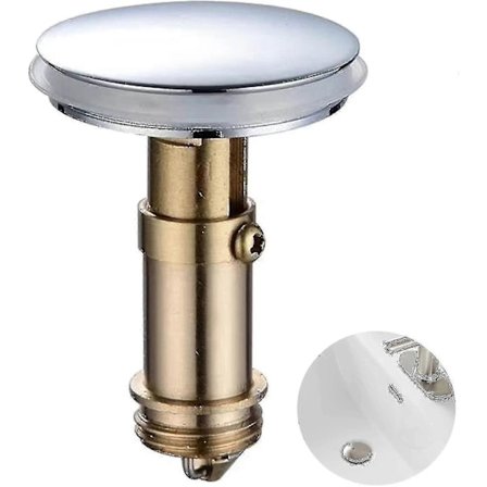 2 stk. Badeværelse Push Pop-up Click Clack Prop, 38 mm Vask Afløbsprop Pop-up Prop-