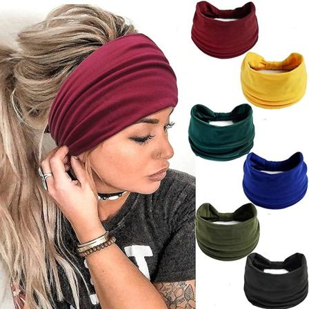 Huvudband för kvinnor Elastiska pannband Bredt tvinnat hårband Retro Mjukt stickat