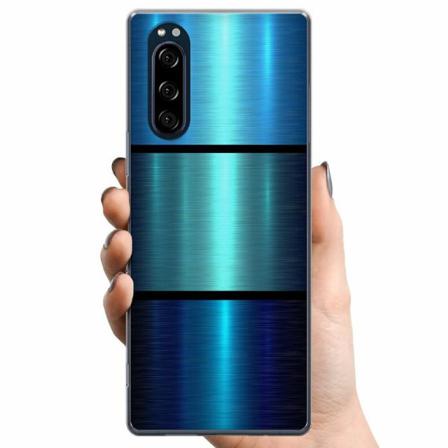 Sony Xperia 5 Tpu Mobilskal Blue Metallic Stripes
