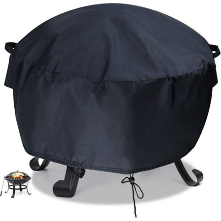 Beskyttelsescover kompatibelt havebålsted, terrasse, bålsted i 210D Oxcompatibled stof, vandtæt og rivefast, rund, sort, 85 x 40 cm
