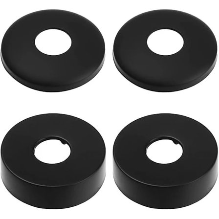 Rosett blandebatteri, Rosett dusjbatteri, 4 svarte rørdeksler i rustfritt stål, Radiator Rosett - Rosett for dusjbatteri, blandebatteri, radiatorer