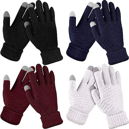 4 par Dam Vinter Touch Screen Handskar Varm Fleece Fodrad Kni