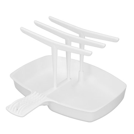 Bacon Crisper Mikrobølgeovn Sikker Varmebestandig PP Plast Baconbakke Hvid