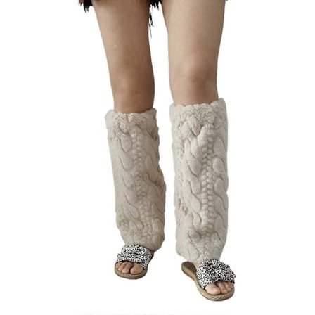 Japanske Punk Plys Benvarmere Strømper til Kvinder Varme Flettede Fnuller Vinter