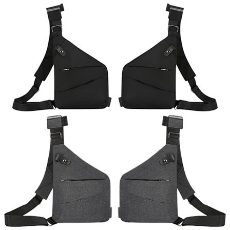 Liten Sling Bag Plånbok Stöldskydd Axelväska Män Kvinnor Crossbody Väska grå gray Höger Sida_QF