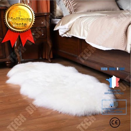 Matta - TD - Ren ull - 110x70 cm - Vit - Halkskyddande