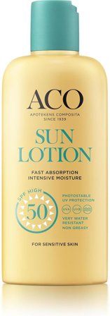 ACO Sol Lotion SPF 50 200 ml, Skincare, Solpleje, Solcreme