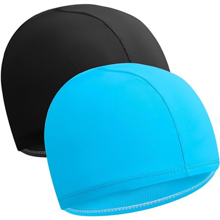 2 stk Svømmehette for Basseng, Elastisk Svømmehette for Barn og Voksne, Myk Polyester