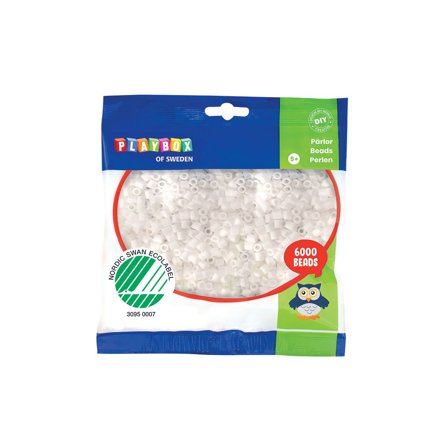 PLAYBOX Rörpärlor vita 6000/fp - Lyreco - Skola och förskola - Hobbymaterial - Nabbipärlor - Rörpärlor