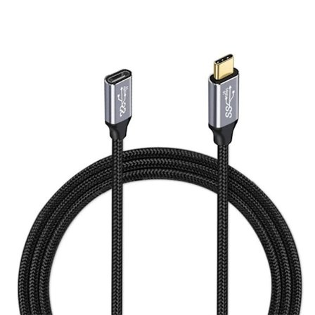 NÖRDIC 1,5m USB3.2 SuperSpeed USB 5Gbps USB-C till C förlängningskabel med Power Delivery 60W och 4K60Hz video