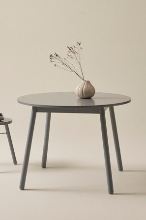 Jotex - Spisebord ø 100 Cm Grå - KINNA - Kjøp Spisebord hos Jotex