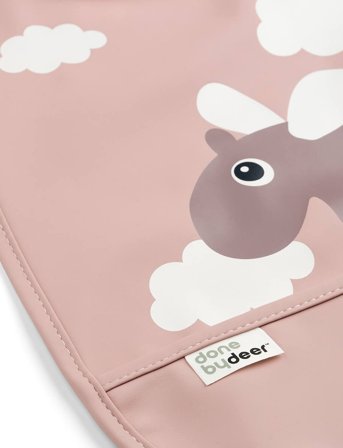Done by Deer Bib W/Velcro Happy Clouds Powder - Pink - ONE SIZE