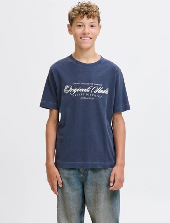 Jack & Jones Jorinwood Wash Tee Ss Crew Neck Jnr - Blue - 176