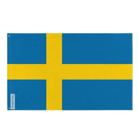 Flagga - Sverige - 128 x 192 cm - Polyester - Framsidan/baksidan - Öglor i järn