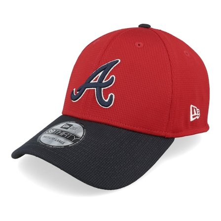 New Era - MLB Rød flexfit Caps - Atlanta Braves MLB Spring Training 25 39THIRTY Red/Navy Flexfit @ Hatstore