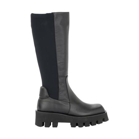 Paloma Barceló Laarzen in leather and neoprene , Zwart , Dames , Maat: 39 EU High heels