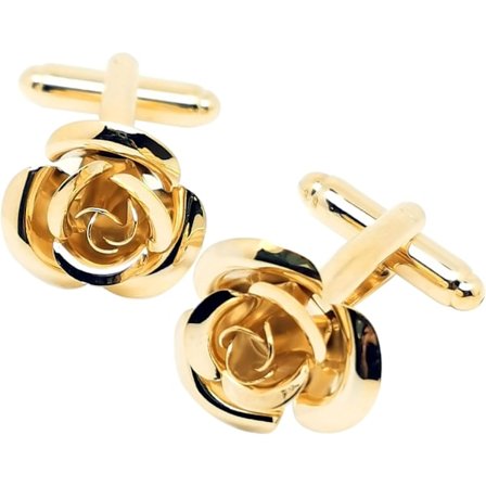 1 par Rosaguld Blomsterform Fransk Skjorte Smykker Manchetknapper Rustfrit Stål Smoking Manchetknapper Knapper til Forretning Bryllup