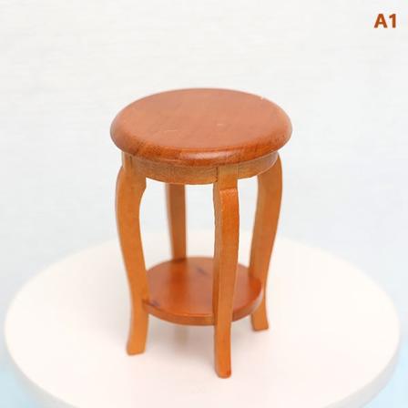 1. 1:12 Dockhus Miniatyr möbelpall Handgjorda bord A1