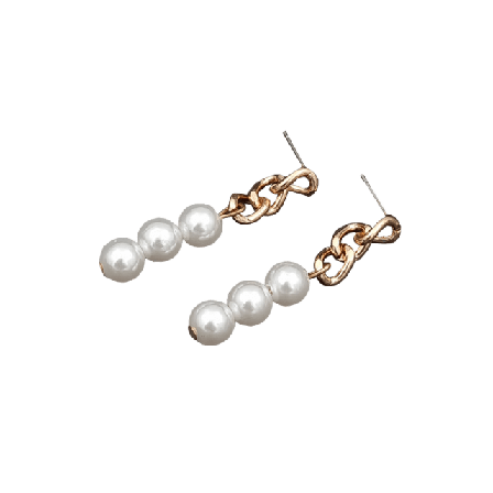 Complement Örhänge Med Hängade Kedja Pärlor Örhängen Dam Vit