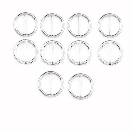 10 stk/sett Skyvespenne Beltespenne SØLV RUND RUND