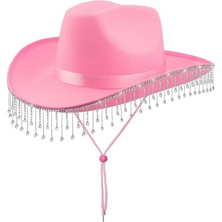 Cowboyhat Halloween-kostume Cowgirlhat til kvinder mænd voksne Western Cow Girlhat Udklædning fødselsdag Halloween Cow Girl Pink