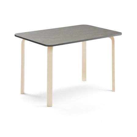 Tisch ELTON, 1200x600x710 mm, Linoleum dunkelgrau, Birke