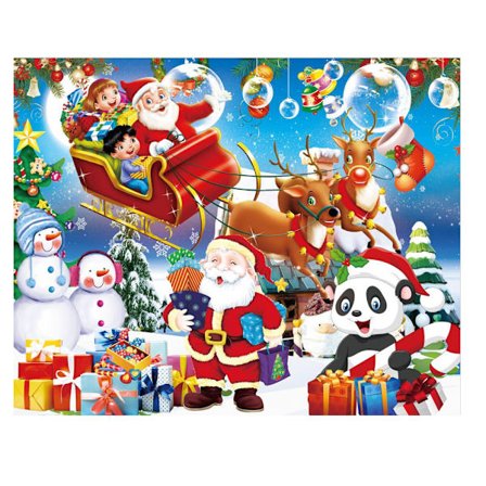 100-delars träpussel (100 delar) Trä God Jul