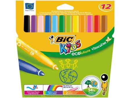 BIC Fiberpenna Ecolutions Visacolor XL 12/fp - Lyreco - Skola och förskola - Pennor och tillbehör - Fiberpennor - Standard