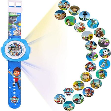 Barneklokke, projeksjonsleker, digitalt armbåndsur med projektor