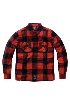 West Coast Choppers Rigid Flannel Shirt Red/Black S