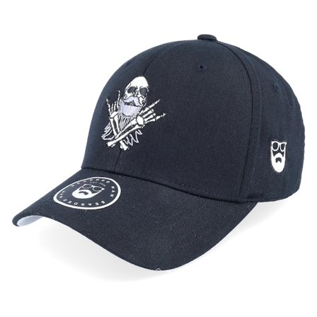 Bearded Man - Black - flexfit - Cap - Bearded Rockstar Scull Black Flexfit - Hatstore