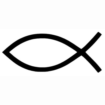 Jesusfisk Jesus Fisk Bildekal Dekal Svart 18*7cm Svart