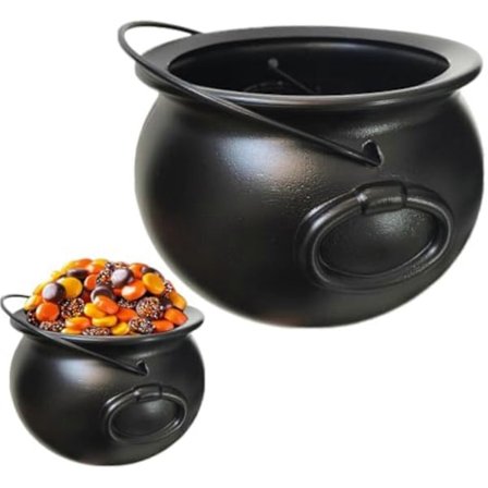 Noitavitit-kattila Halloween-karkkipottien pidikkeet Muovinen kattila kahvalla Temppu vai herkku -juhlatarvikkeet Halloween-koristeet Lomakoristeet 