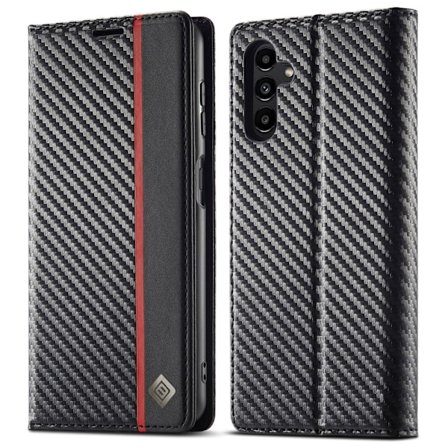SKALO Samsung S25 LC.IMEEKE Carbon Fiber Lompakkokotelo - Musta