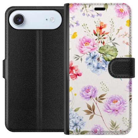 Kompatibelt Plånboksfodral till Apple Apple iPhone 17 Air Floralt mönster med handmålade blommor, fjärilar och insekter i romantisk skandinavisk s