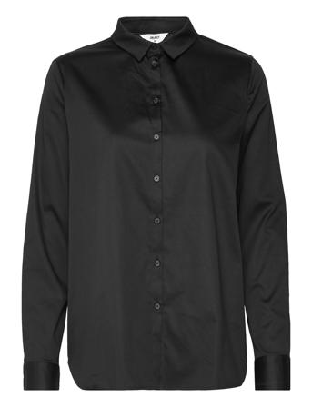 Objroxa L/S Loose Shirt Långärmad Skjorta Svart Object