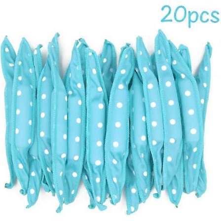 20 Mjuka Skumhårrullar för Styling Över Natten - Blå [JUN]