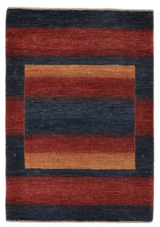 Anudada A Mano Loribaft Fine Alfombra 86X125 Oriental De Lana Negro/Rojo Oscuro Pequeño