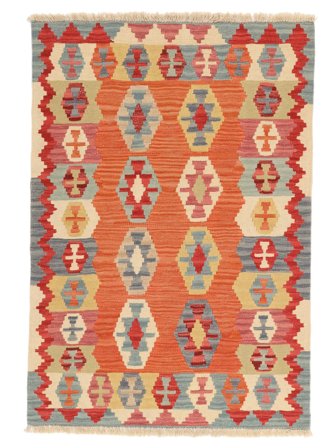 Tapete Kilim Ghashghai 104X150 Vermelho/Castanho ( Pérsia/Irão)